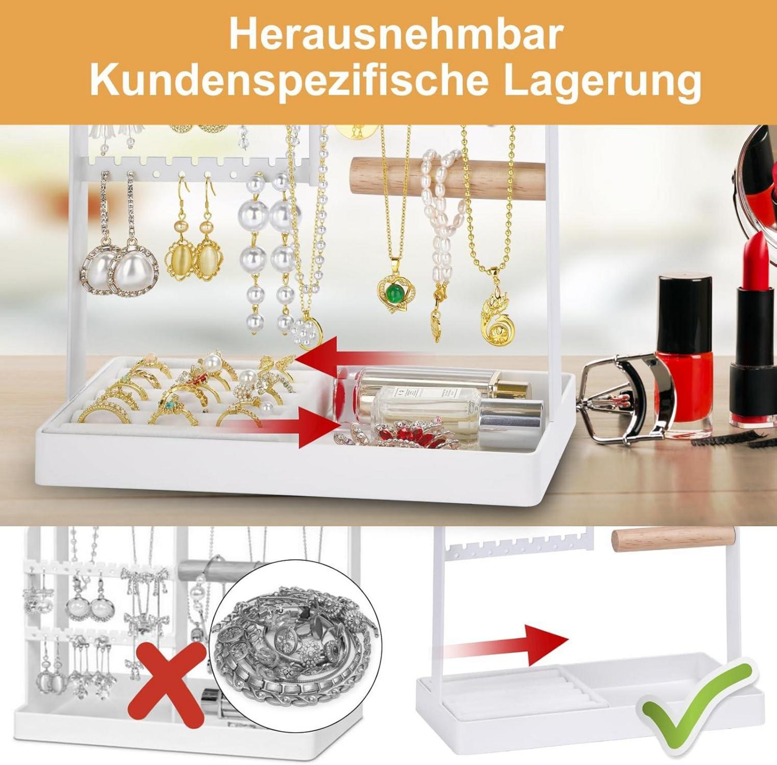 Schmuckständer Organizer Schmuckbaum Kettenhalter Ringhalter Teller