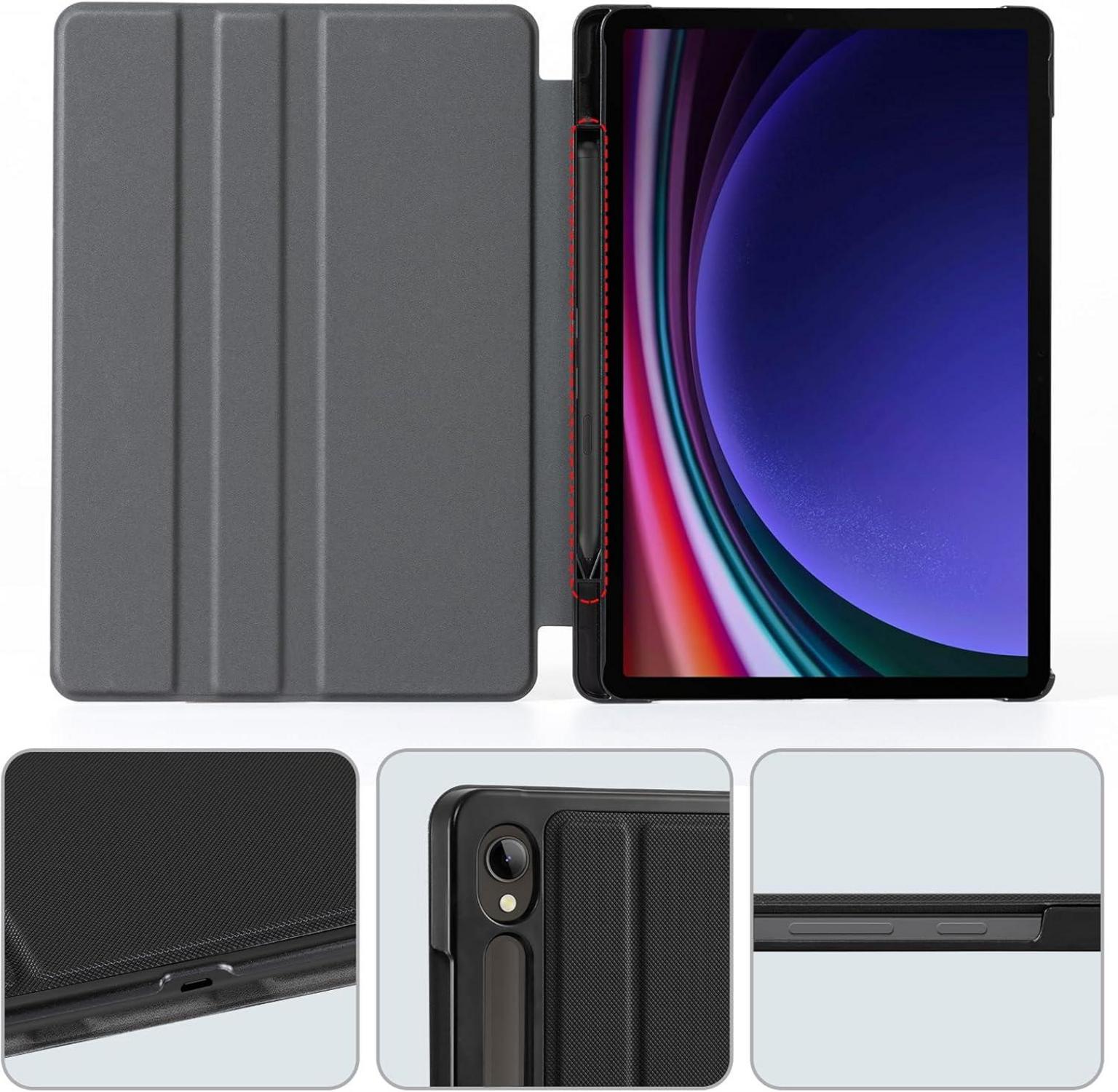 Hülle Samsung Galaxy Tab S9 11 Zoll 2023 Schwarz Anti-Rutsch Stand
