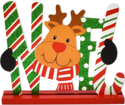 Weihnachts Tischdekorationen Holz Merry Christmas Schneemann Rentier
