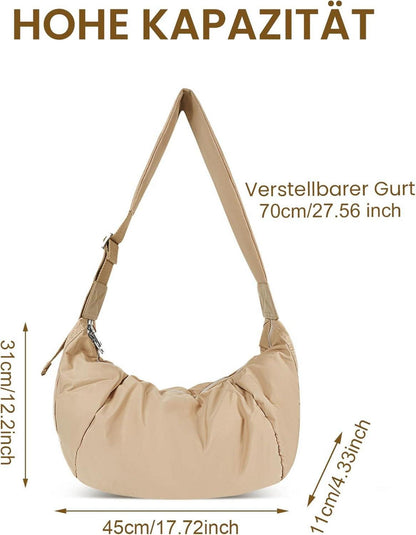 Umhängetasche Damen Große Kapazität Crossbody Bag Nylon Schultertasche