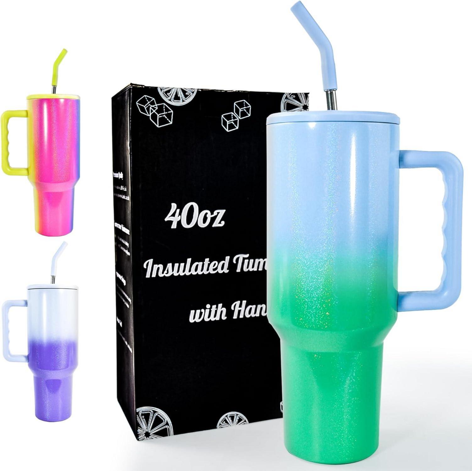 Isolierter Thermobecher mit Strohhalm, 1180ml Kapazität