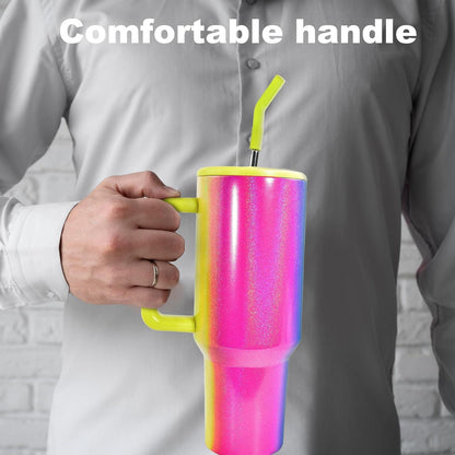 40oz Thermobecher Strohhalm Henkel Edelstahl isolierter Kaffeebecher