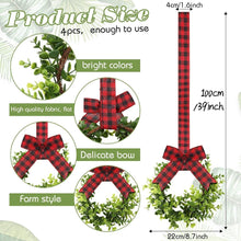 4er Set Weihnachtliche Kranz Dekoration 22CM - Schwarz Rot