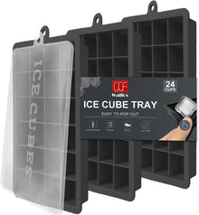 Eiswürfelform Silikon 3x24Gitter flexible Deckel BPA-frei Cocktails