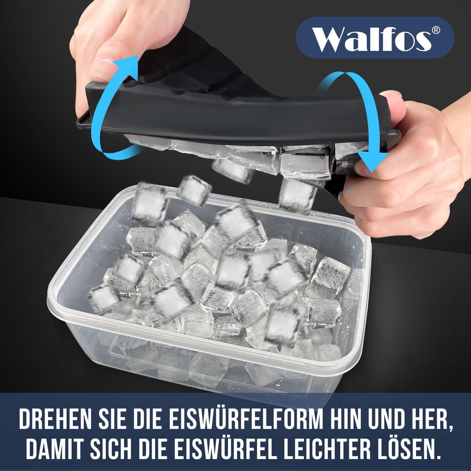 Eiswürfelform Silikon 3x24Gitter flexible Deckel BPA-frei Cocktails