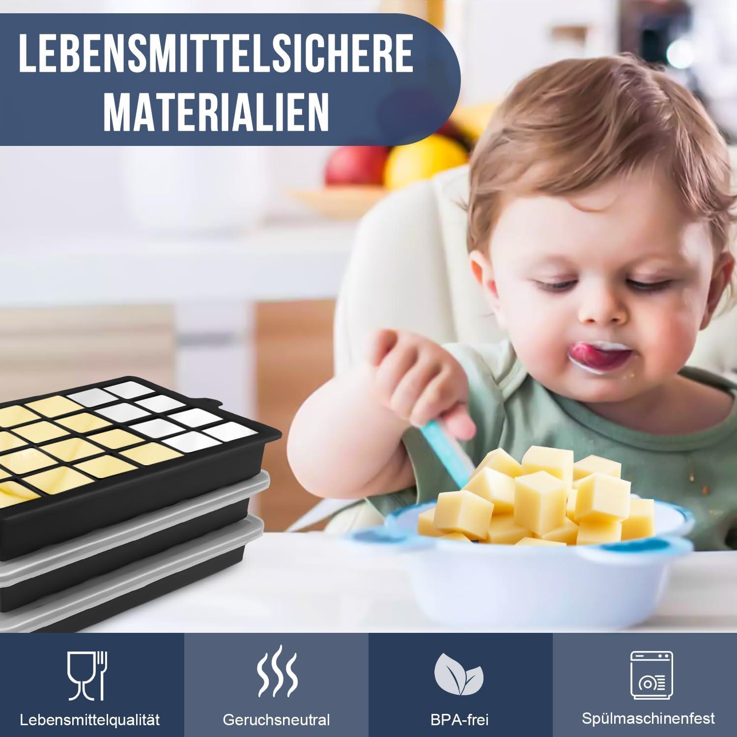 Walfos Eiswürfelform Silikon 3x24 mit Deckel BPA-frei Cocktails Whisky
