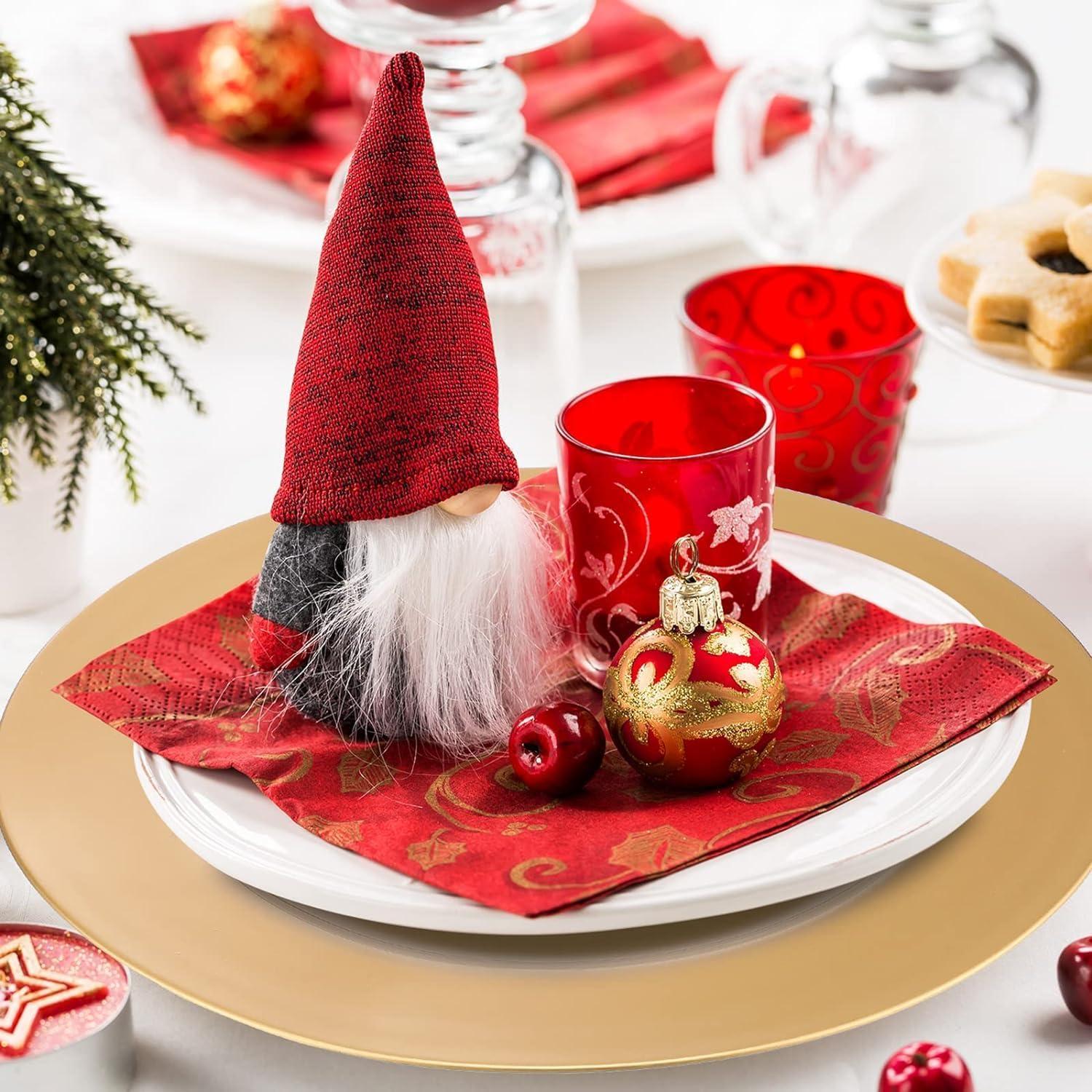 Goldene Platzteller 12er Set 33cm Kunststoff Weihnachten Party