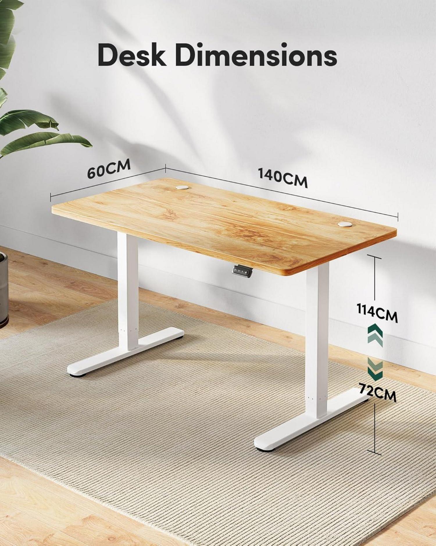 FEZIBO Elektrischer Höhenverstellbarer Schreibtisch 140x60cm