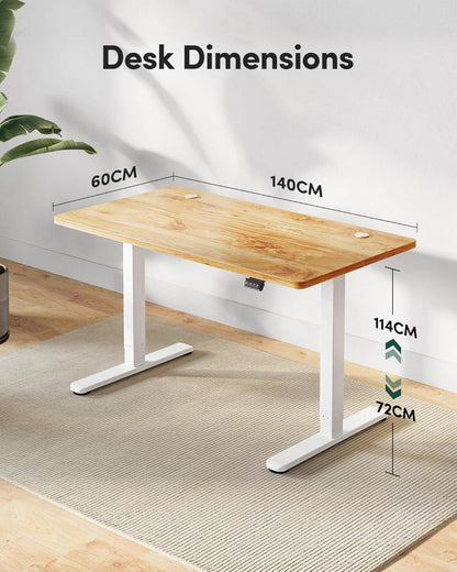 FEZIBO Elektrischer Höhenverstellbarer Schreibtisch 140x60cm