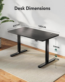 Stehschreibtisch Elektrisch 140x60cm Memory Schwarz