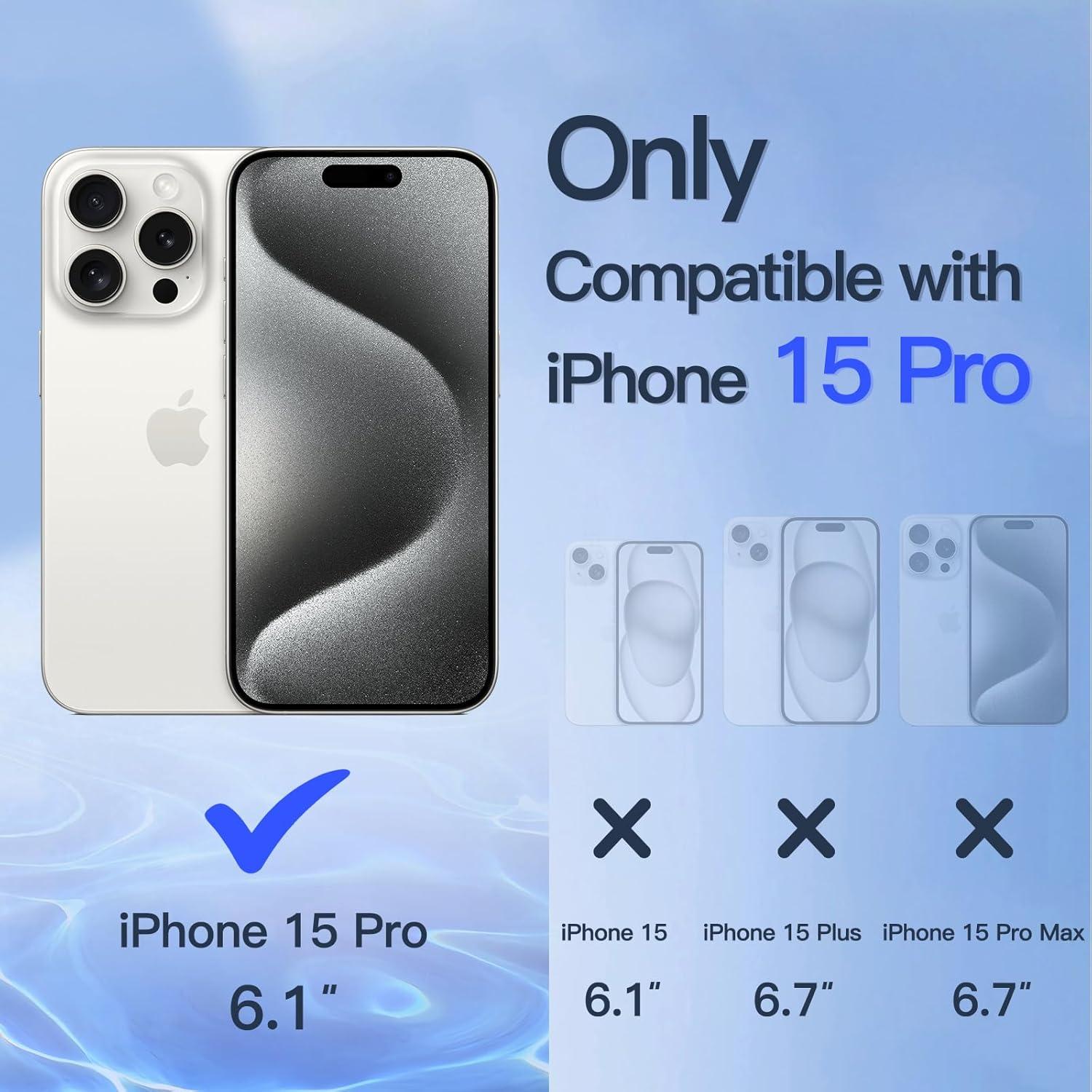 iPhone 15 Pro Sichtschutz 9H Gehärtetes Glas 2 Stück