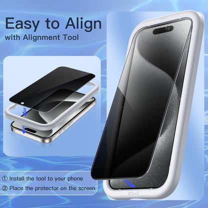 Sichtschutz Glasfolie für iPhone 15 Pro 6,1 Zoll 9H Härte 2 Stück