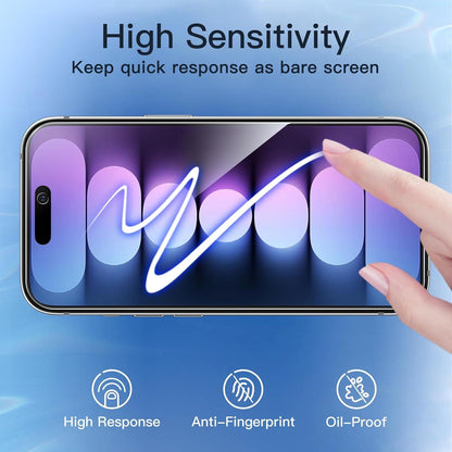 Sichtschutz Glasfolie für iPhone 15 Pro 6,1 Zoll 9H Härte 2 Stück