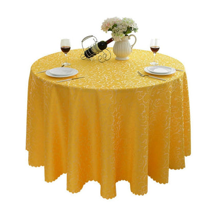 Runde Jacquard Tischdecke Gelb 360 cm – Elegant & Pflegeleicht