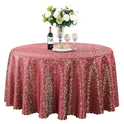 Runde Jacquard Tischdecke Bordeaux 360 cm – Elegant & Pflegeleicht