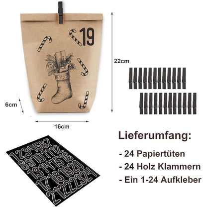 Adventskalender zum Befüllen, Weihnachtskalender