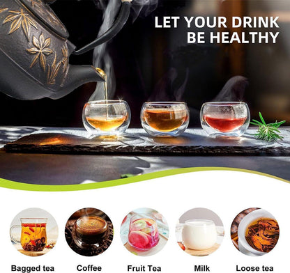 Gusseisen Teekanne 800ml Asiatische Teekessel Gold Ahornblätter