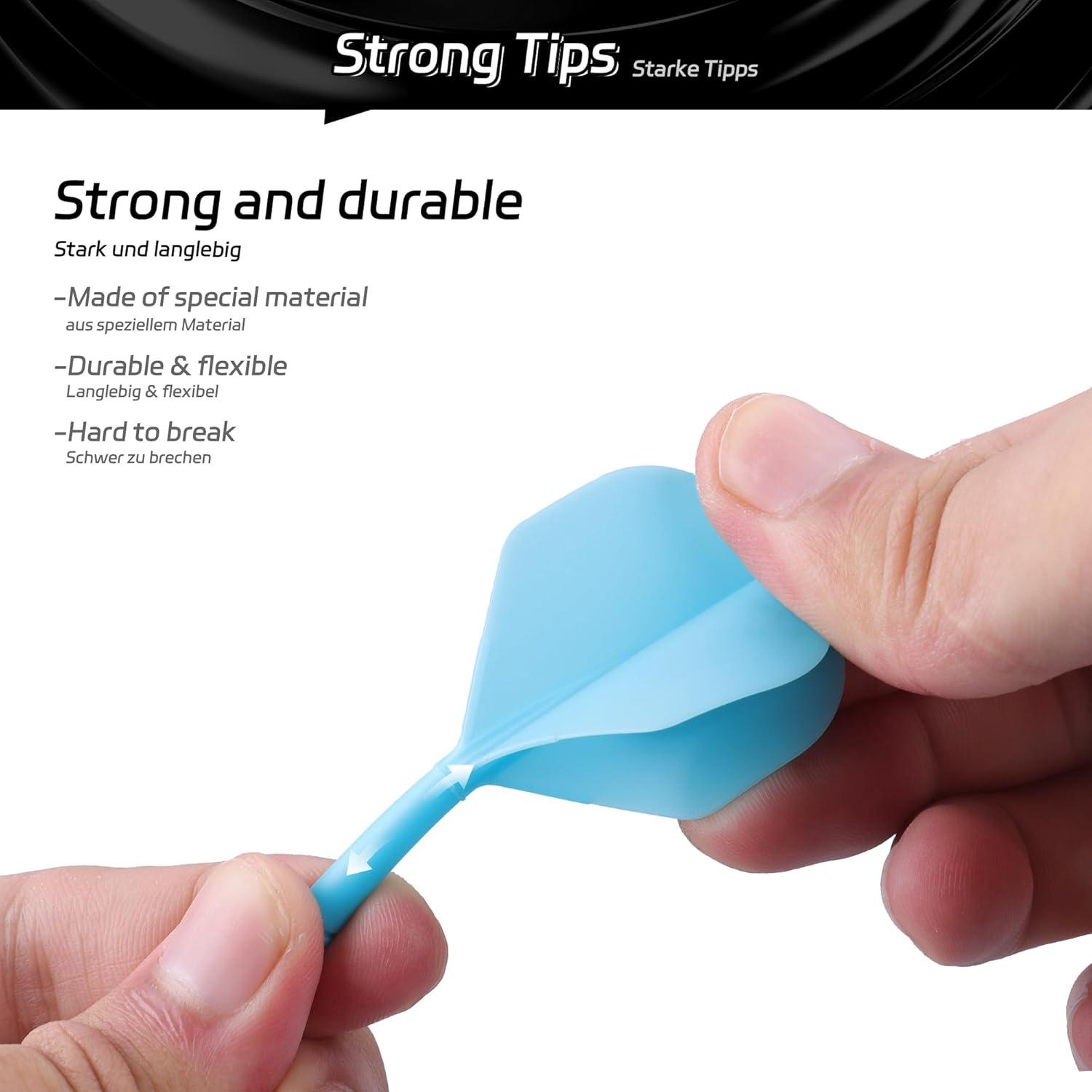 Dartschäfte und Flights, Dartpfeile Zubehör 3er-Set Blau-2ba