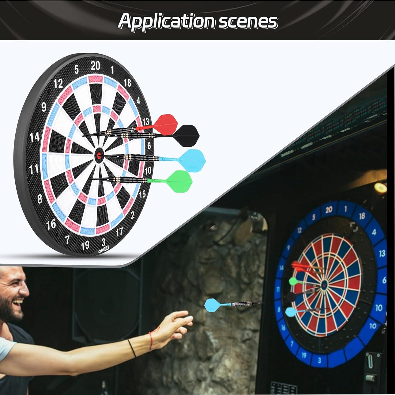 Dartschäfte und Dart Flights 3er-Set Blau-2ba Flexibler Kunststoff