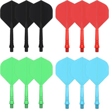 Dart Zubehör Set 12 Stabile Schaft Flights Schwarz/Rot/Blau/Grün