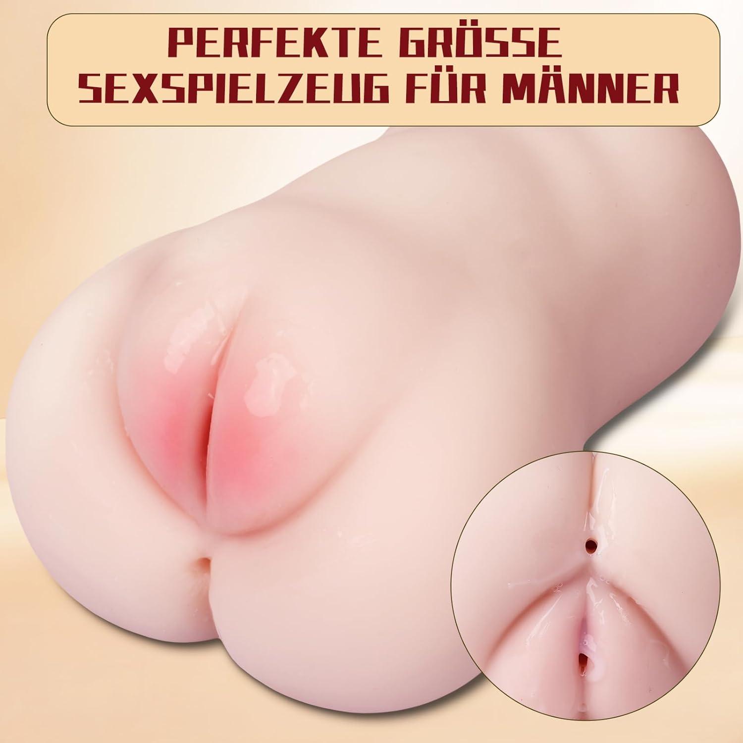Realistische 2-in-1 Taschenmuschi Masturbator für Männer solo
