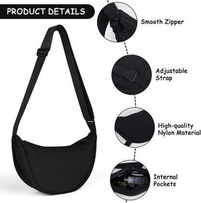 Aucuu Damen Halbmond Crossbody Schultertasche Verstellbarer Schultergurt Klein Reisen
