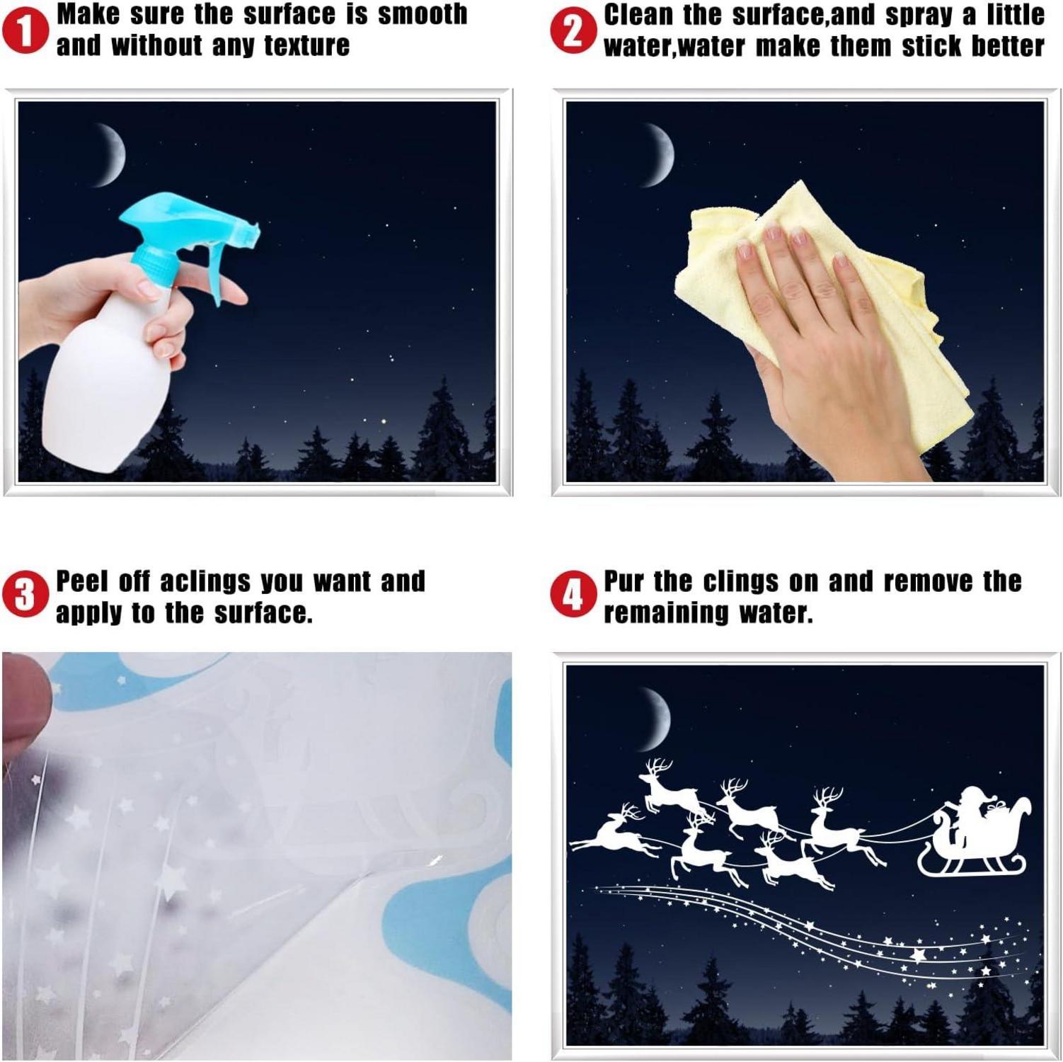 Weihnachten Fenstersticker 245 Stück Doppelseitige Aufkleber für Dekoration