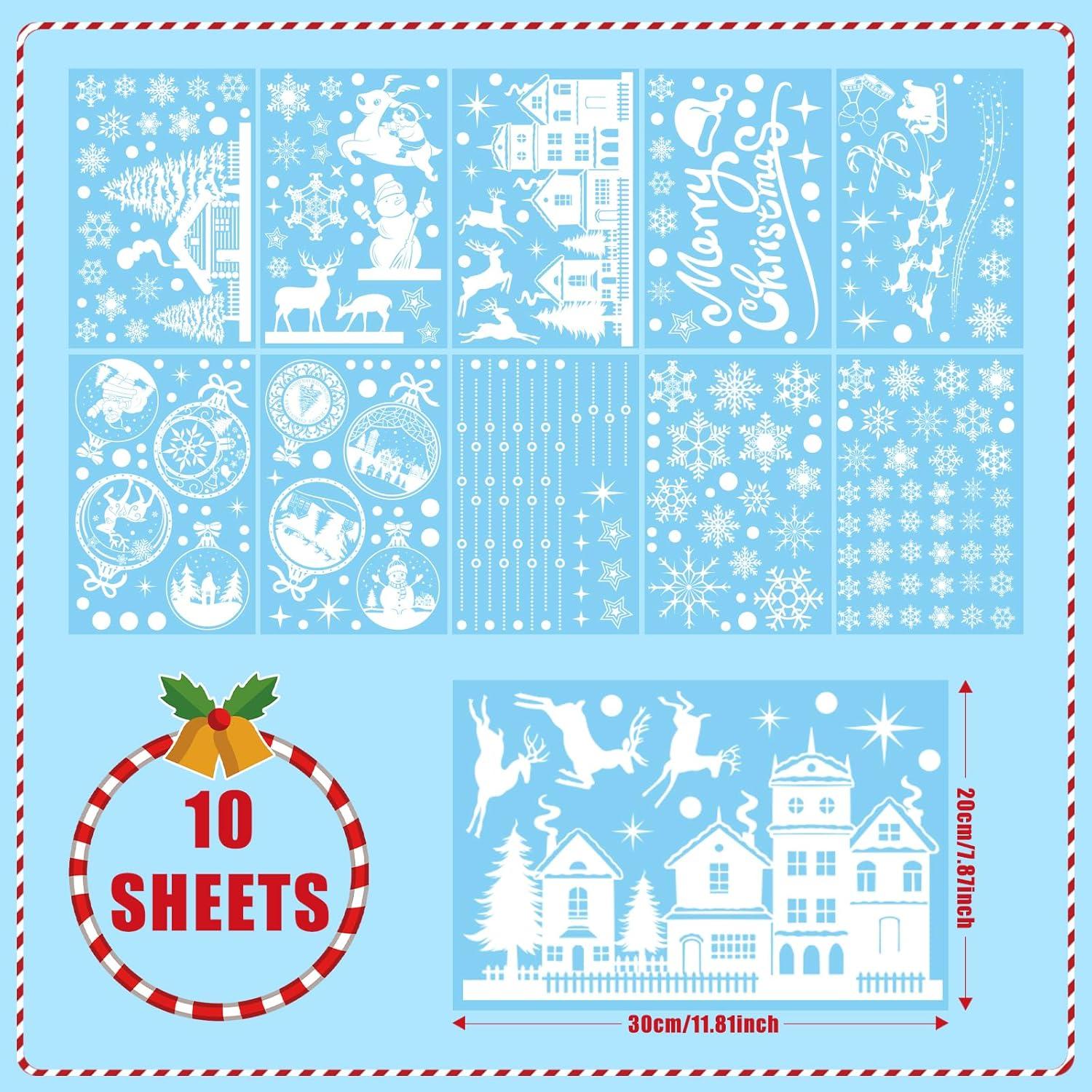 Weihnachten Fenstersticker 245 Stück Doppelseitige Aufkleber für Dekoration