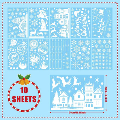 Weihnachten Fenstersticker 245 Stück Doppelseitige Aufkleber für Dekoration