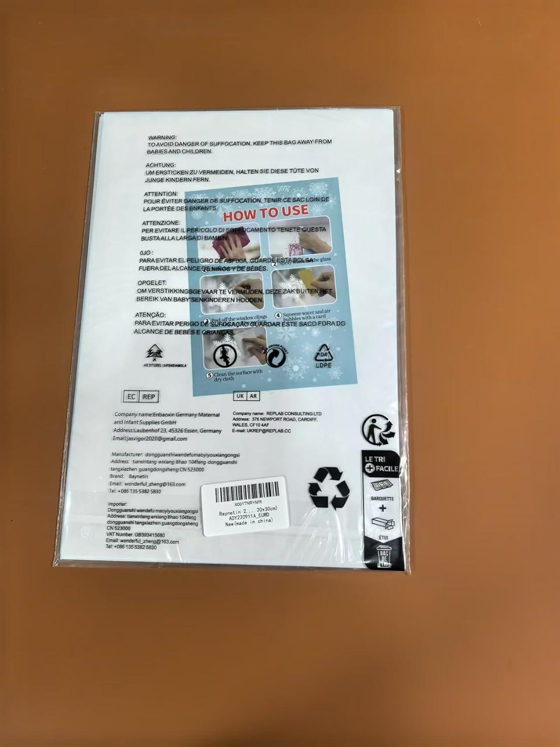 Weihnachten Fensteraufkleber 245 Stück Doppelseitig Winter Deko 20x30cm