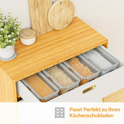 4er Set 3,5L Luftdichte Vorratsdosen mit Deckel & Etiketten