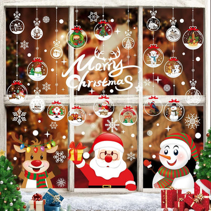 256er Weihnachten Fenstersticker Aufkleber Winter Dekoration Blatt