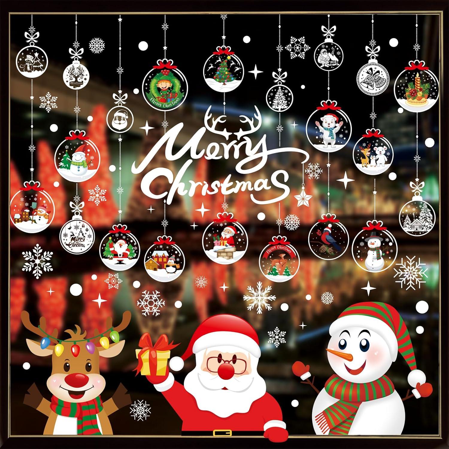 256 Weihnachten Fenstersticker Doppelseitige PVC Aufkleber