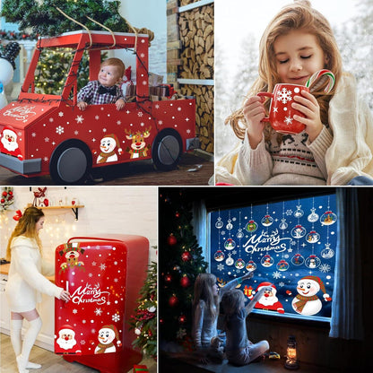 256er Weihnachts Fensteraufkleber Doppelseitig Wiederverwendbar Statisch PVC 20x30cm