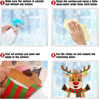Weihnachten Fensteraufkleber 256 Stück Doppelseitig Wiederverwendbar 20x30cm
