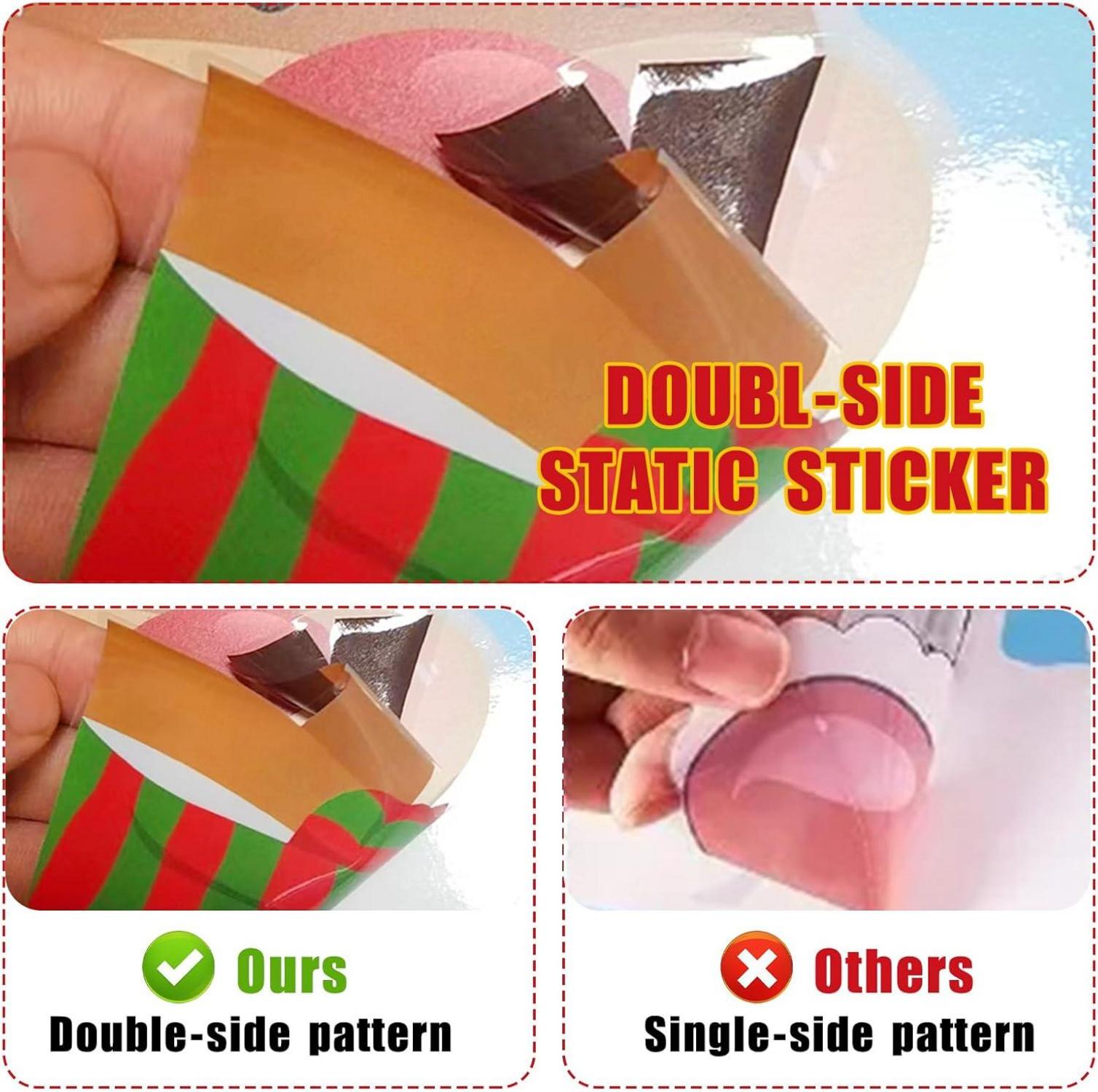 256 Stück Weihnachten Fenstersticker Doppelseitige PVC Aufkleber (8