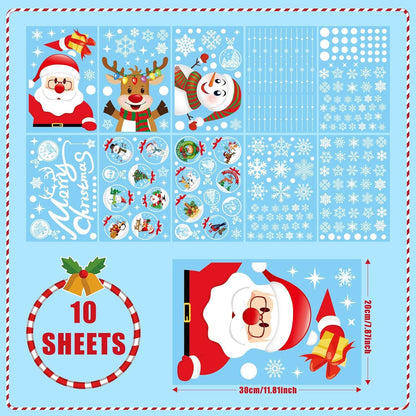 Weihnachten Fensteraufkleber 256 Stück Doppelseitig Wiederverwendbar 20x30cm