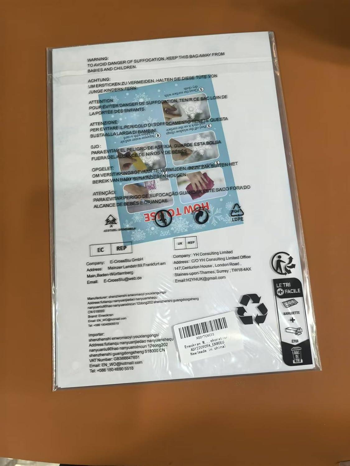 256er Weihnachts Fensteraufkleber Doppelseitig Wiederverwendbar Statisch PVC 20x30cm