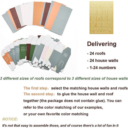 Adventskalender Häuser zum Selbstbefüllen 24er Set