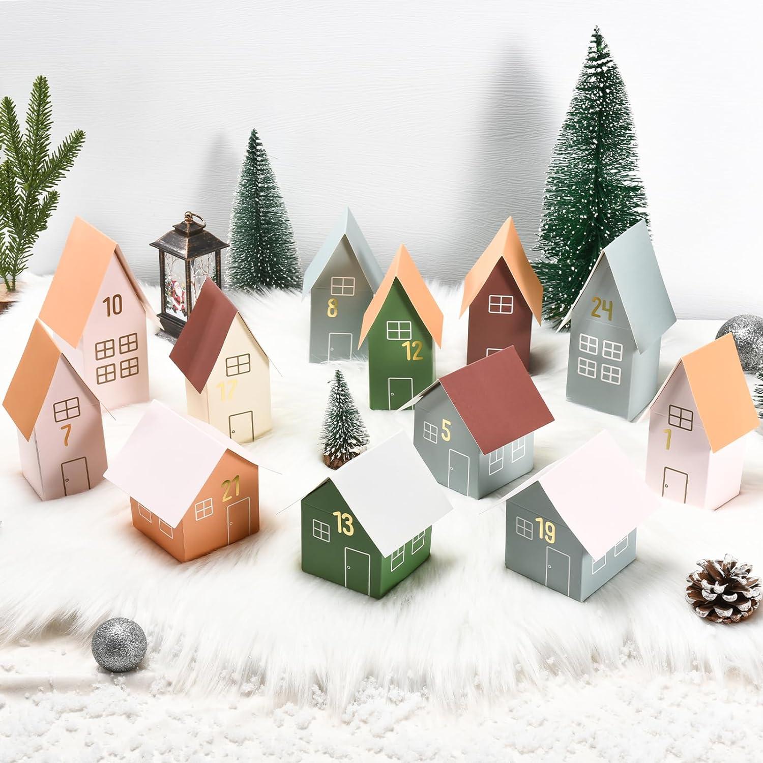 Adventskalender zum Befüllen 24 Weihnachtskalender Häuser