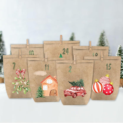 Adventskalender zum Selbstbefüllen, 24 Geschenktüten