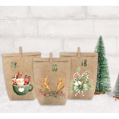 Adventskalender zum Selbstbefüllen, 24 Geschenktüten