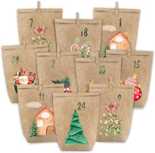 Adventskalender zum Befüllen 24 Weihnachts Kalender Papiertüten