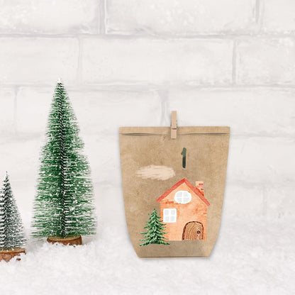 Adventskalender zum Befüllen 24 Weihnachts Kalender Papiertüten