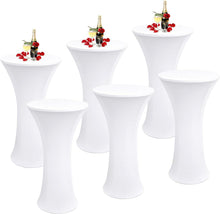6er-Set Weiße Stretch Stehtisch Husse Hochwertige Tischdecke 60-65cm