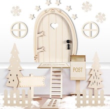 Wichteltür Set Miniatur Weihnachtswichtel Zubehör Holzhaus Feentür