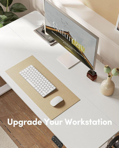 FEZIBO Elektrischer Stehschreibtisch 140x60 cm Weiß – Höhenverstellbar mit Anti-Kollisions-Technologie