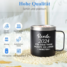 Livole Ruhestand Geschenk Tasse Rente 2024 350ml Camping