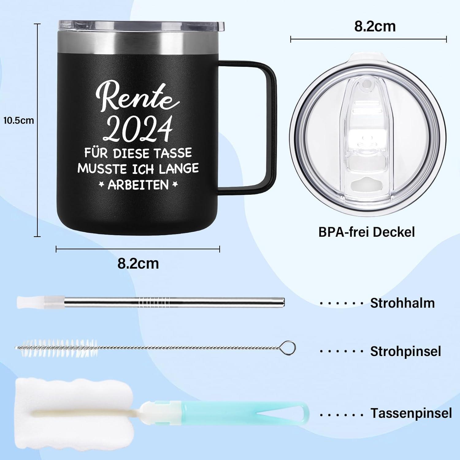 Rente 2024 Tasse für Männer 350ml - Lustige Rentner Geschenkidee