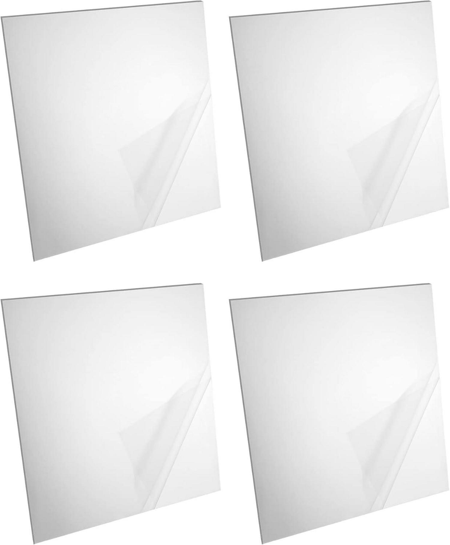 Spiegelfliesen Selbstklebend Acrylic 30x30cm 4er Set DIY Klebespiegel